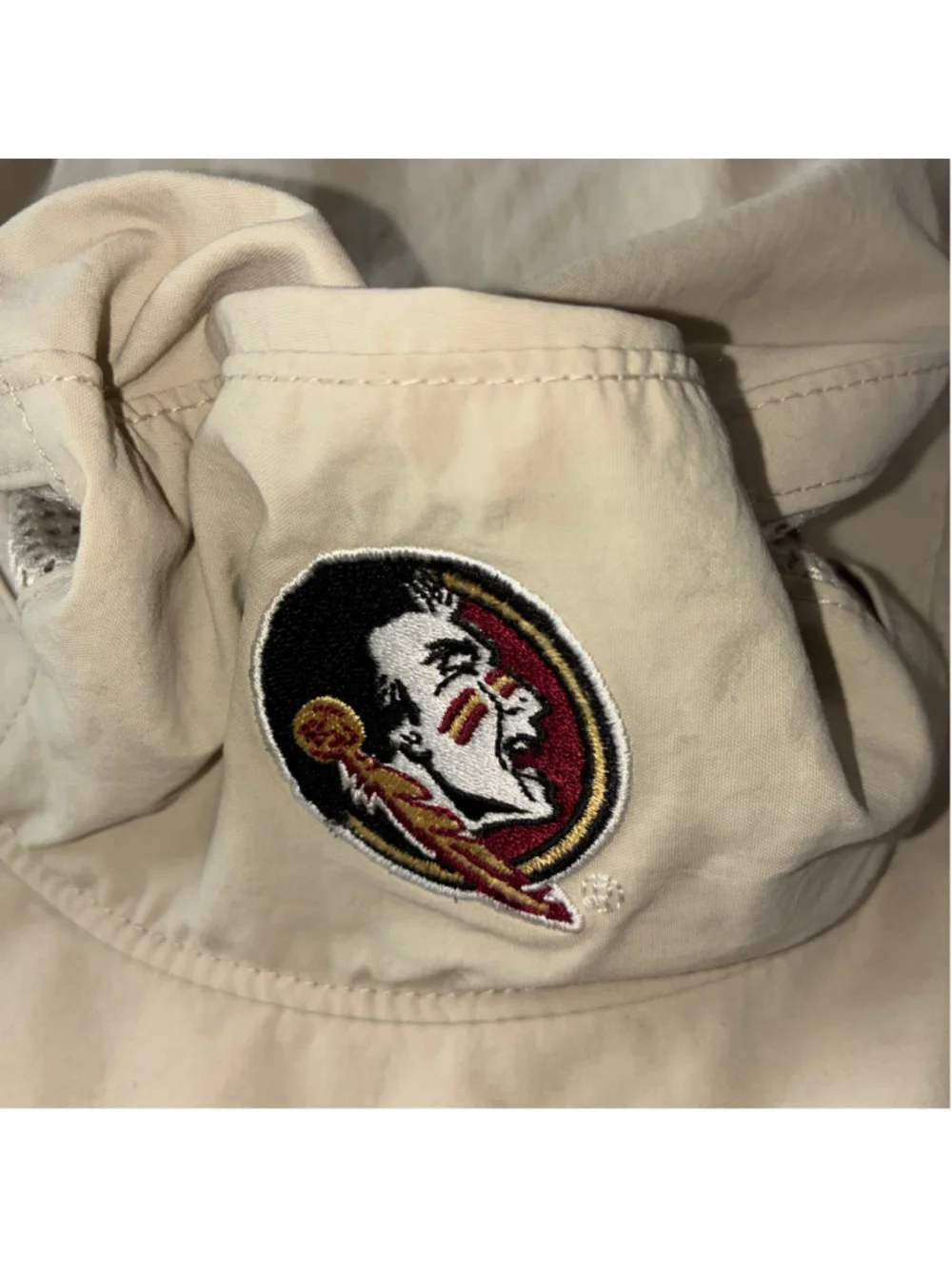 Men's Columbia Florida State Seminoles Adjustable Wide Brimmed Bucket Hat Khaki